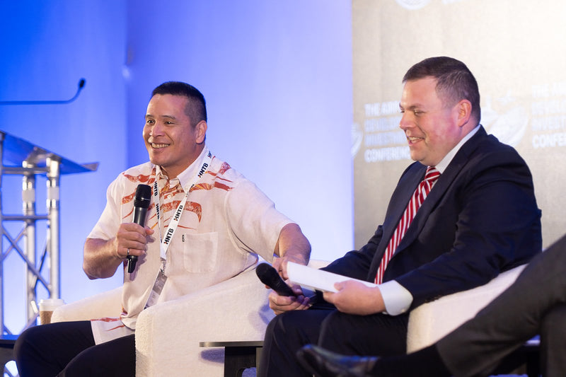 Panelist smiling while answering a question at ADIC 2026